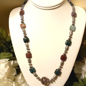 UNBRANDED Necklace, Stone & Metal, 22"